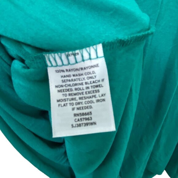 SEJOUR Plus Size Top 3X Teal Green Crossover NWT Nordstrom Short Sleeve Tee - Picture 8 of 8